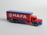 J.R.D. d'époque, 2 camions repeints : Unic fourgon HAFA bleu/orange, et...