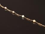 COLLIER or avec perles de culture abîmées de 51 cm,...