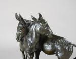 FROMENT-MEURICE, Jacques (1864-1947). "Flirt", bronze à patine brune à nuance...