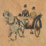 BODOY, Ernest (1829-1908). "Attelages", paire de gravures. 38 x 24...