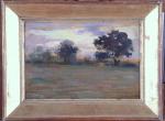 GOURDAULT, Pierre (1880-1915). "Paysage au crépuscule", huile sur panneau signé...