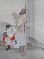 JAPON, fin du 19ème siècle. "Scène d'intérieur" et "archer et...