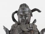 JAPON vers 1900. Statue "homme à la barbe" en bronze....