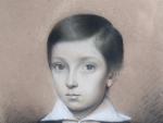 ECOLE FRANCAISE du 19ème siècle. "Portrait de garçon", fusain et...