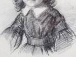 ECOLE FRANCAISE du 19ème siècle. "Portrait de fillette", fusain. 27,5...