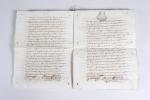 ACTE notarié du 17ème siècle avec seaux à cire noir...