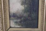 ECOLE FRANCAISE 19ème siècle. "Paysages animés", paire d'huiles sur panneau....