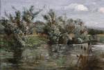 TOURILLON, Alfred Edouard (19ème siècle). "Bord de rivière". Huile sur...