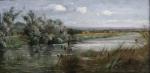 TOURILLON, Alfred Edouard (19ème siècle). "Bord de rivière". Huile sur...