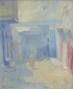 BREFORT-PORCHE Antonin (1869-1923). "La rue Bleue à Tanger", huile sur...