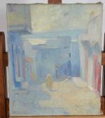 BREFORT-PORCHE Antonin (1869-1923). "La rue Bleue à Tanger", huile sur...