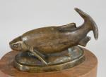 KORTHALS, Claude Frédérique (20ème siècle). Poisson, bronze à patine brune,...