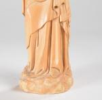SUJET "Vierge à l'Enfant" en bois sculpté, moderne (quelques manques)....