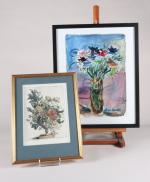 MAILLARD Claude (né en 1926). Artiste saumurois. Bouquet de fleurs...