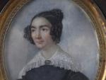 ECOLE FRANCAISE du 19ème siècle. "Portrait de jeune femme au...
