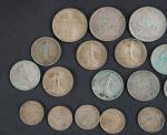 MONNAIES (lot de) en argent :1 francs semeuse (9) 1898...
