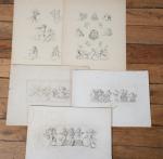 CARTON à dessins comprenant un lot de gravures, lithographies, reproductions...