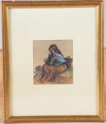 ROLF, 19ème siècle. Bohemienne et vendeuse de fruits. Deux aquarelles...