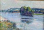 MORISSET, Henri (1870-1956). "La Seine à Vernon". Huile sur panneau...