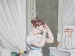 PERLET, N (début du 19ème siècle). Jeune fille se coiffant....
