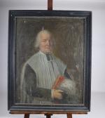 ECOLE FRANCAISE vers 1800. Portrait d'un ecclésiastique. Huile sur toile....