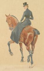 BODOY Ernest (1829-1908). "Dandy et cavalière, n°1", Paire de gravures...