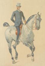 BODOY Ernest (1829-1908). "Dandy et cavalière, n°2", Paire de gravures...