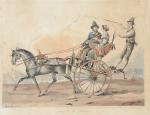 VERNET, Carle (1758-1836). "La route de Naples", Gravure en couleurs...