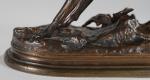 MOIGNIEZ Jules (1835-1894). "Chien et perdrix", Bronze à patine médaille...