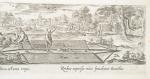 GALLE, Philp (1537-1612), "Chasse aux oiseaux au filet", gravure sur...
