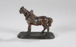 PAUTROT Ferdinand (1832-1874). "Cheval lourd harnaché", bronze à patine brune...