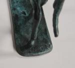 d'ILLIERS Gaston (1876-1932). "Sous-off", Bronze à patine verte signé sur...