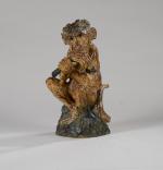GOURDON Jean Paul (né en 1956). "Singe assis", Grand bronze...