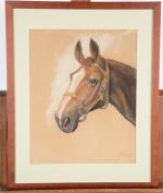BOISARD, Ecole 20ème. "Tête de cheval" 1931, pastel signé et...