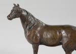 DELABRIERRE Edouard (1829-1912). "Cheval cob", Bronze à patine brune signé...
