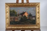 VAUTIER, André (1861-1941). Vue d'une maison. Huile sur toile signée...