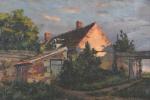 VAUTIER, André (1861-1941). Vue d'une maison. Huile sur toile signée...