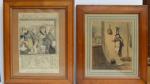 LITHOGRAPHIES (suite de cinq) dont trois d'après Daumier