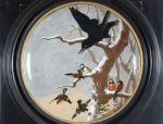 BELET, Emile (1840-1904). IMPORTANT PLAT circulaire en faïence à décor...