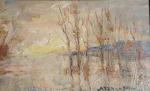 AZEMA-BILLA, Marcel (1904-1999). "La Loire en Automne" Paysage, huile sur...