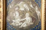 CHROMOLITHOGRAPHIE d'après Botticelli "Vierge à l'Enfant", dorure, cadre et composition...