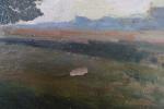 CARLOS-LEFEBVRE, Charles (1853-1938). "Paysage aux chênes", huile sur toile signée...