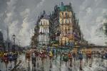 POLDRINI ? (20ème siècle). "Paris sur les grands boulevards", huile...