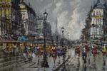 POLDRINI ? (20ème siècle). "Paris sur les grands boulevards", huile...