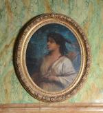 ECOLE FRANCAISE 19ème siècle "Portrait de Diane", huile sur toile...