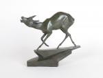 PROST, Maurice (1894-1967). "Gazelle", bronze à patine verte nuancée signé...