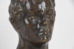 DEMANET, Victor Joseph (1895-1964). Tête d'homme. Bronze à patine brune,...