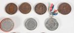 MEDAILLES (lot de) en bronze, cuivre et argent : Napoléon...