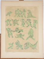 REINHOUD (1928-2007). Suite de deux lithographies signées en bas à...