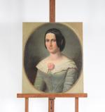 ECOLE FRANCAISE du XIXème siècle. "Portrait de femme", huile toile...